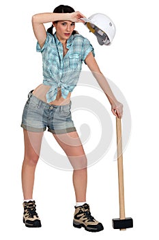 Tired female laborer