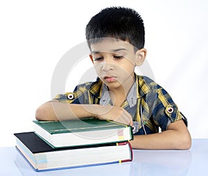 Tired Indian School Boy