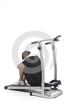 Tired man on Treadmills
