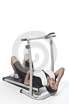 Tired man on Treadmills