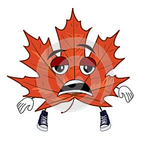 Tired mapple leaf cartoon