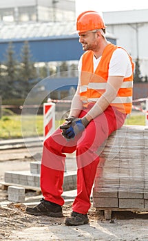 Tired physical labourer photo