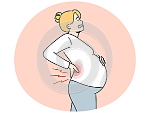 Tired pregnant woman suffer from backache