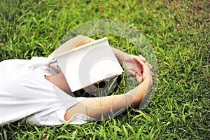 Tired of reading on grass