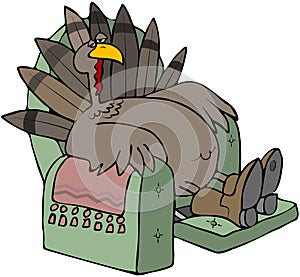 Tired Turkey In A Recliner