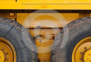 Tires on construction vehicle