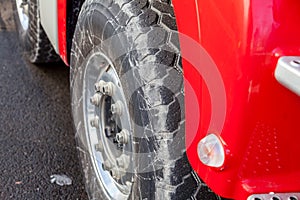 Tires on a heavy off-road truck