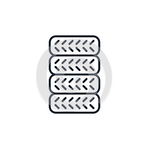 tires icon vector from racing concept. Thin line illustration of tires editable stroke. tires linear sign for use on web and
