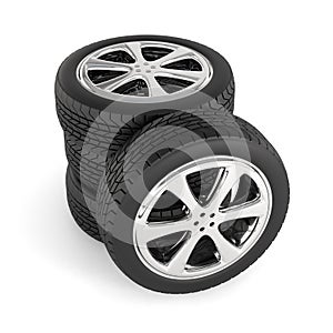 Tires isolated on white