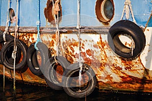 Tires on ship