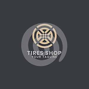 Tires shop logo inspiration vector template