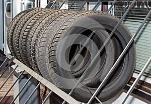 Tires show-window. photo
