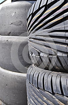 Tires stacked