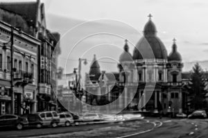 Tirgu-Mures downtown pinhole monochrome