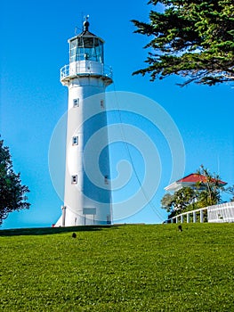 Tiritiri Matangi lighthouse and ranger station, Tiritira Matangi island, New Zealand