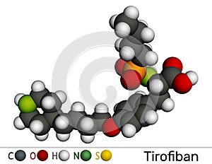 Tirofiban molecule. It is non-peptide tyrosine derivative, with anticoagulant activity, prevents the blood from clotting.