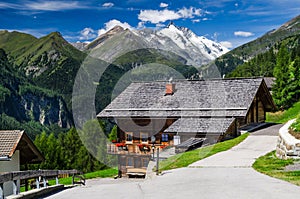 Tirol Alps landscape in Austria with Grossglockner mountain