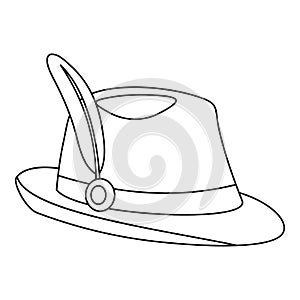 Tirol hat icon, outline style