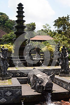 One of the fountains in Tirta Gangga water palace. Karangasem Regency. Bali. Indonesia photo