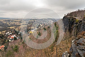 Tisa rocks or Tisa walls in western Bohemian Switzerland, Elbe Sandstone Rocks, Czech Republic