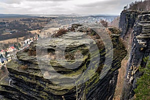 Tisa rocks or Tisa walls in western Bohemian Switzerland, Elbe Sandstone Rocks, Czech Republic