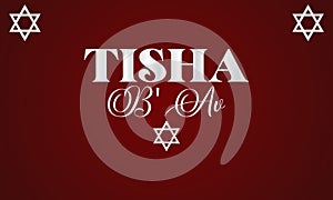 Tisha B\'Av Stylish Text And radial Background illustration Design