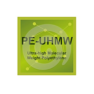 Symbol of ultra high molecular weight polyethylene Ã¢â¬â UHMWPE or PE-UHMW polymer on the background from connected macromolecules