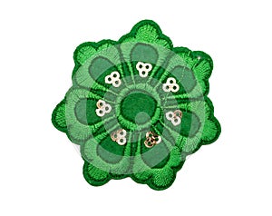 Tissue applique green flower