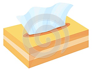 Tissue box cartoon icon. Paper napkin package