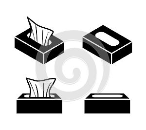 Tissue box icons in flat style, vector design photo