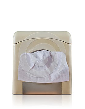 Tissue in box isolated on white background. Clipping path