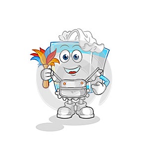 Tissue box maid mascot. cartoon vector