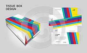 Tissue box packaging design on geometric background, box mockup, 3d box, Can be use place your text and logos and ready to go for