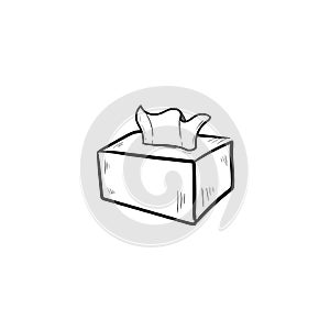 Tissue doodle box icon vector