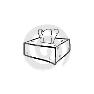 Tissue doodle box icon vector