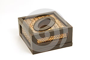 Tissue paper box made by bamboo wicker