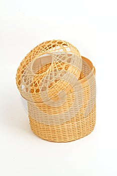 Tissue paper box made by bamboo wicker