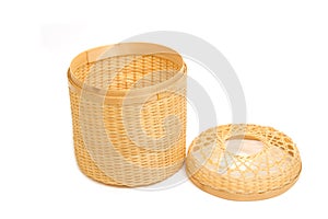 Tissue paper box made by bamboo wicker