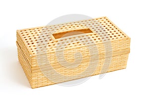 Tissue paper box made by bamboo wicker