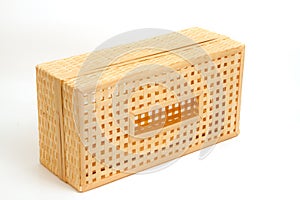 Tissue paper box made by bamboo wicker