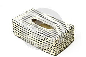 Tissue paper box made by bamboo wicker