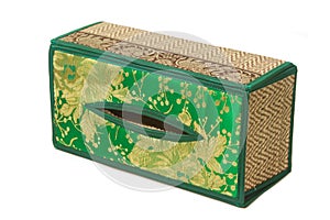 Tissue paper box made by bamboo wicker