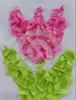 Tissue Paper Tulip Craft for Kids