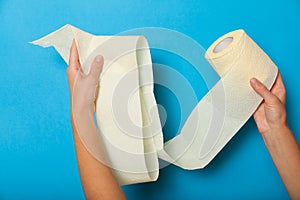 Tissue toilet paper roll, clean tissue concept