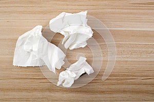 Tissue On The Wooden Table