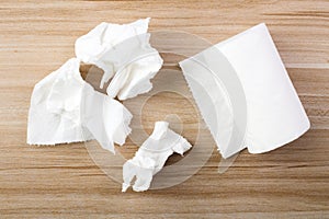 Tissue On The Wooden Table