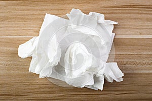 Tissue On The Wooden Table