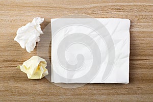 Tissue On The Wooden Table