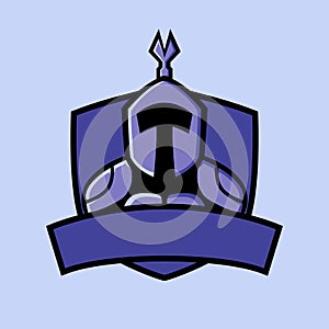 Titan with shield badge sport logo photo