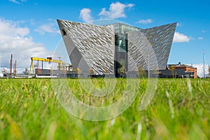 Titanic Belfast with Goliath and Samson Cranes on the background, Northern Ireland